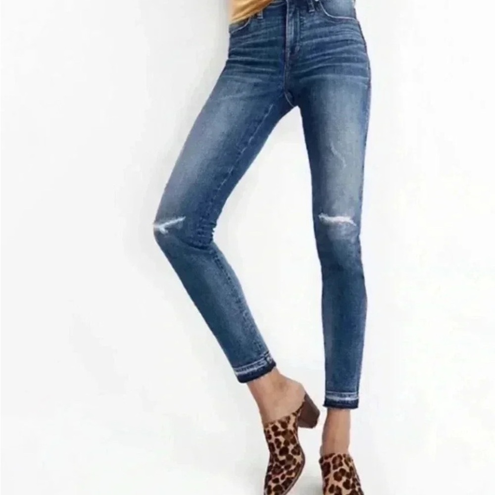 MADEWELL RAW HEM DISTRESSED 9” High-Rise Skinny Jean Size 27 - Picture 1 of 10